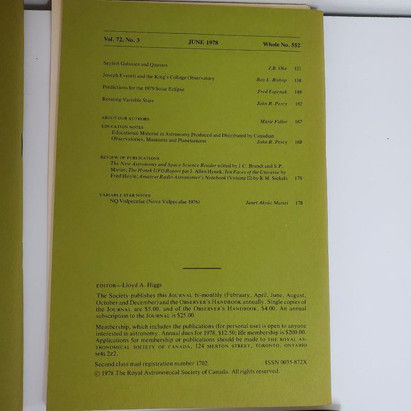 Journals of the Royal Astronomical Society of Canada (Volume 2 - 1978 set) - Picture 6 of 9